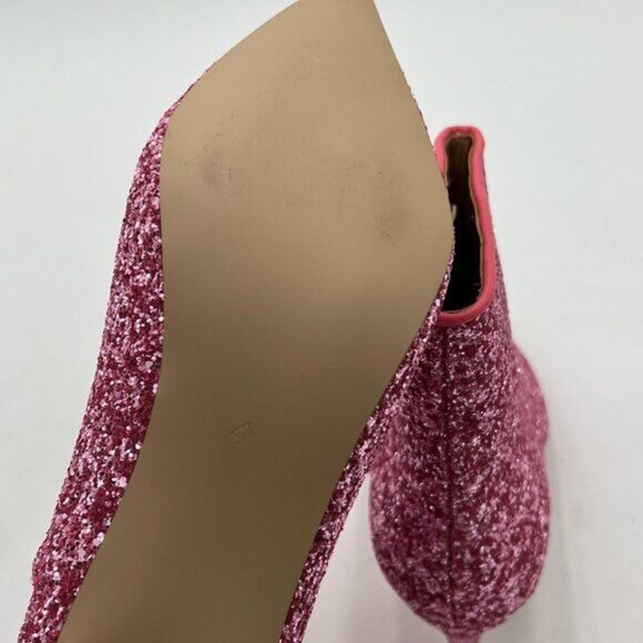 Women Chic Low Kitten Heel Ankle Boots Pointed Closed Toe Side Zipper Prom Glitt - Picture 5 of 7